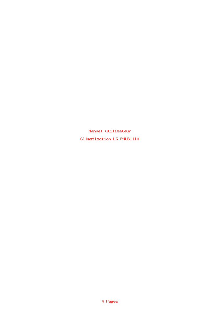 Page 1 de la notice Manuel utilisateur LG PMUB111A