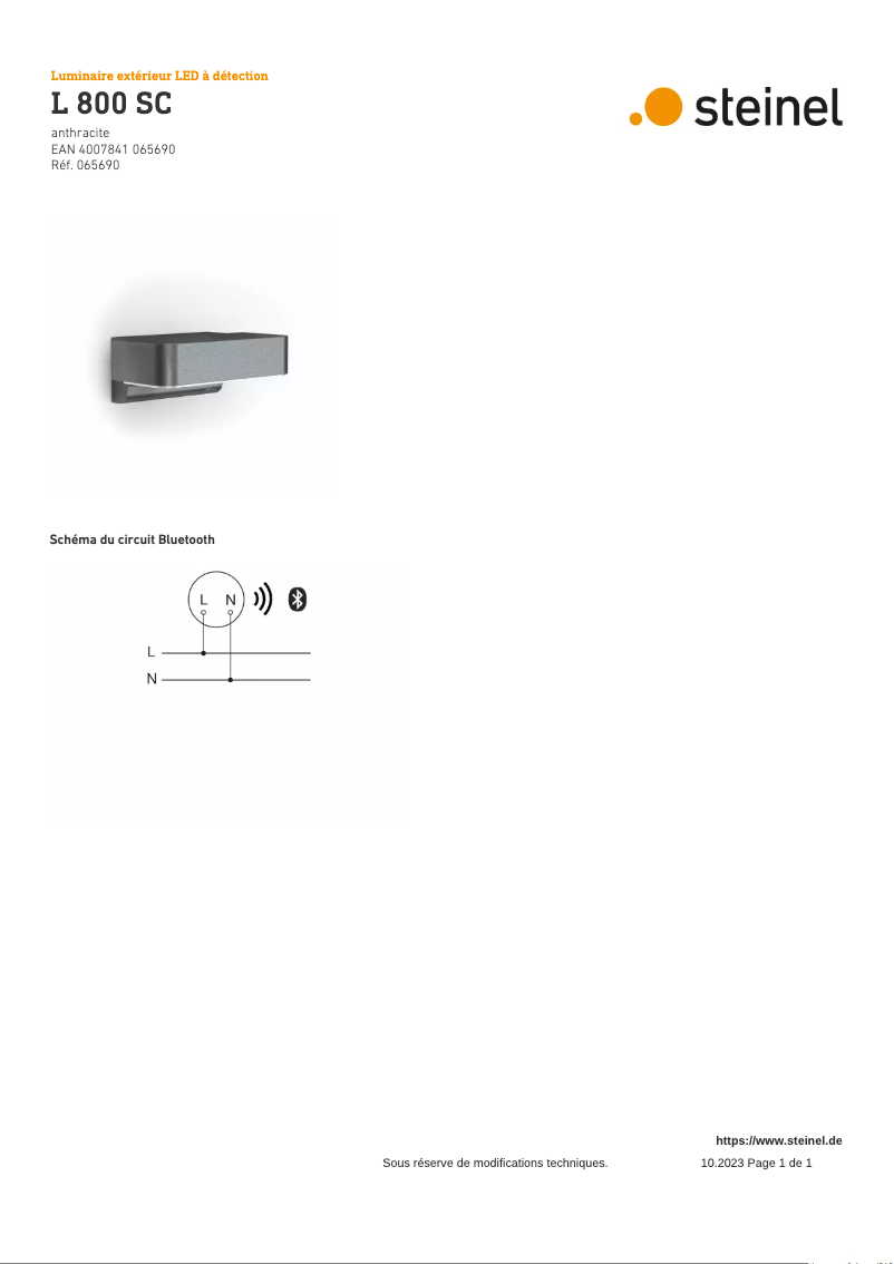 Página 1 del manual Diagrama de cableado Steinel L 800 SC