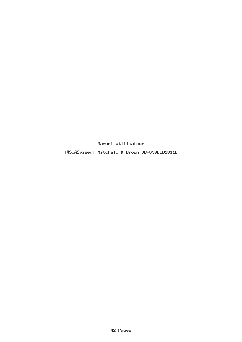 Page 1 de la notice Manuel utilisateur Mitchell & Brown JB-65QLED1811L