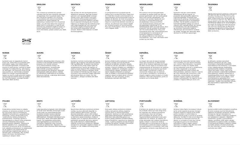 Page 1 de la notice Mode d'emploi Ikea BISSING