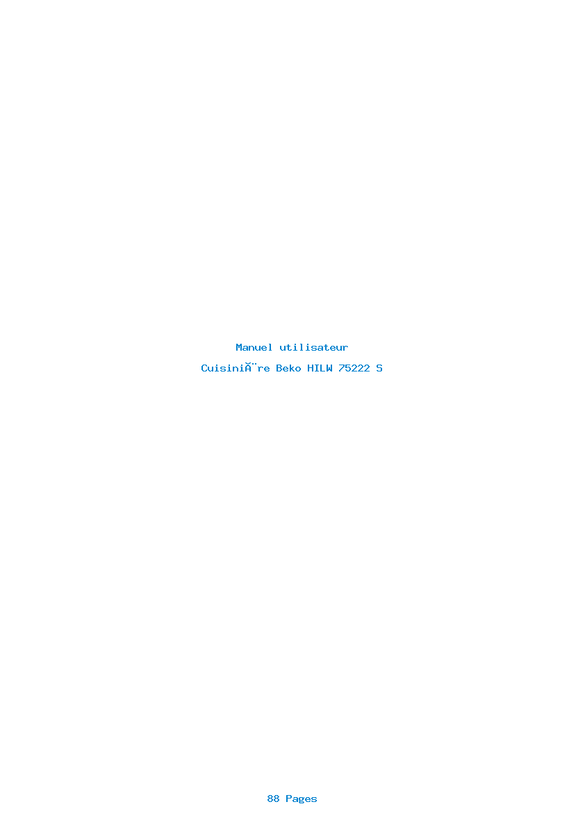 Page 1 de la notice Manuel utilisateur Beko HILW 75222 S