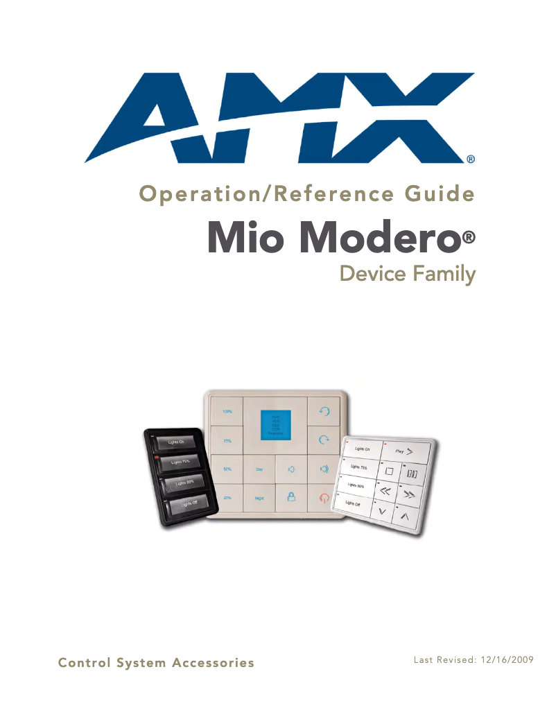 Page 1 de la notice Manuel utilisateur AMX MIO-PRESTIGE-S