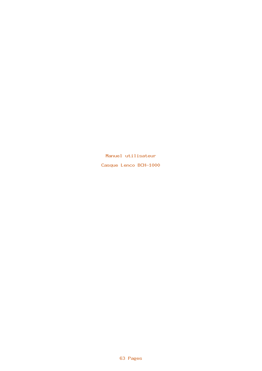 Page 1 de la notice Manuel utilisateur Lenco BCH-1000
