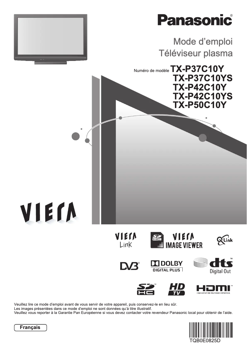 Page 1 de la notice Manuel utilisateur Panasonic Viera TX-P37C10Y