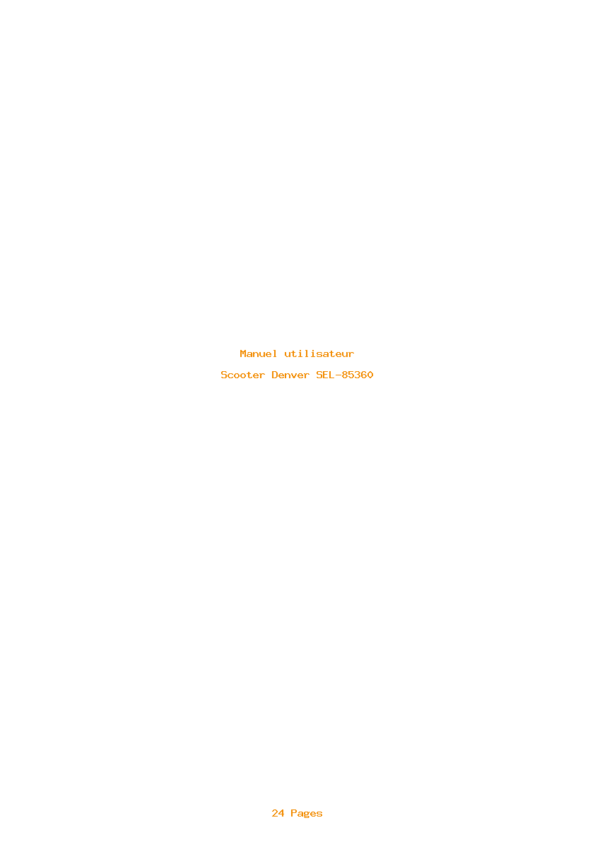 Page 1 de la notice Manuel utilisateur Denver SEL-85360