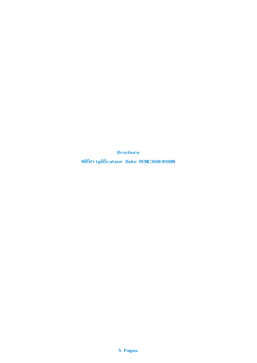 Page 1 de la notice Brochure Beko RCNE366K40XBN