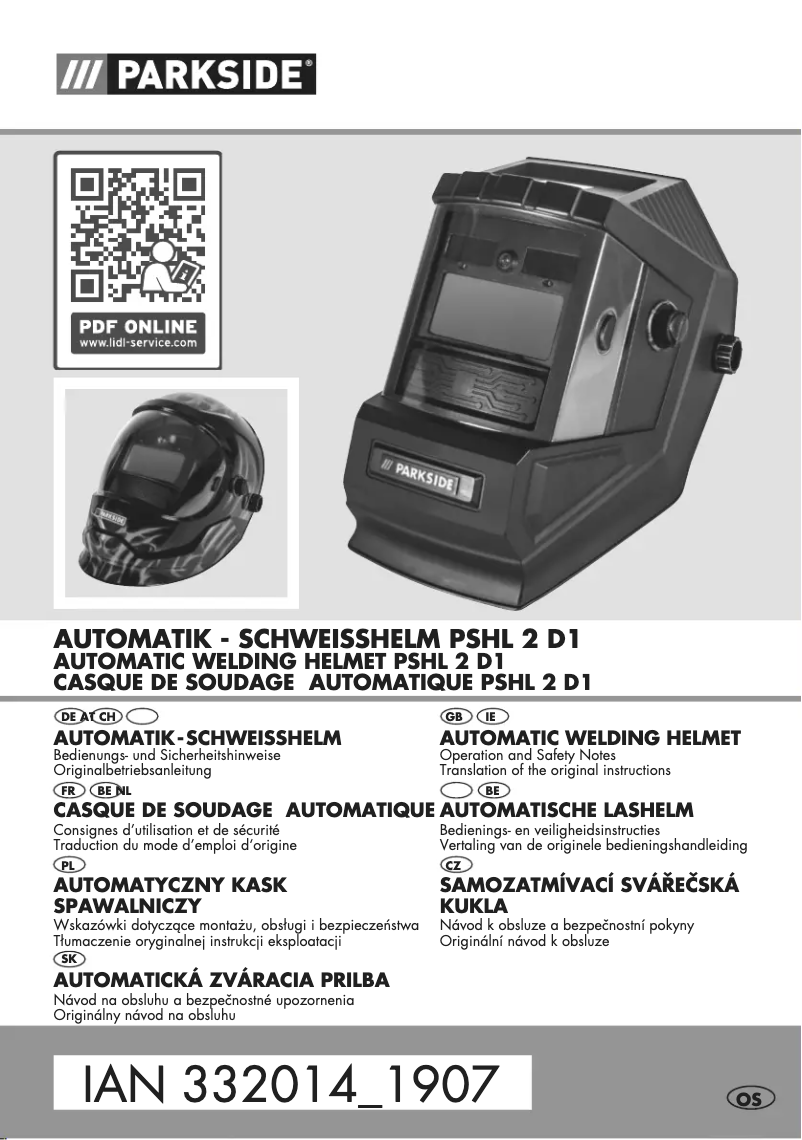 Page 1 de la notice Manuel utilisateur Parkside PSHL 2 D1