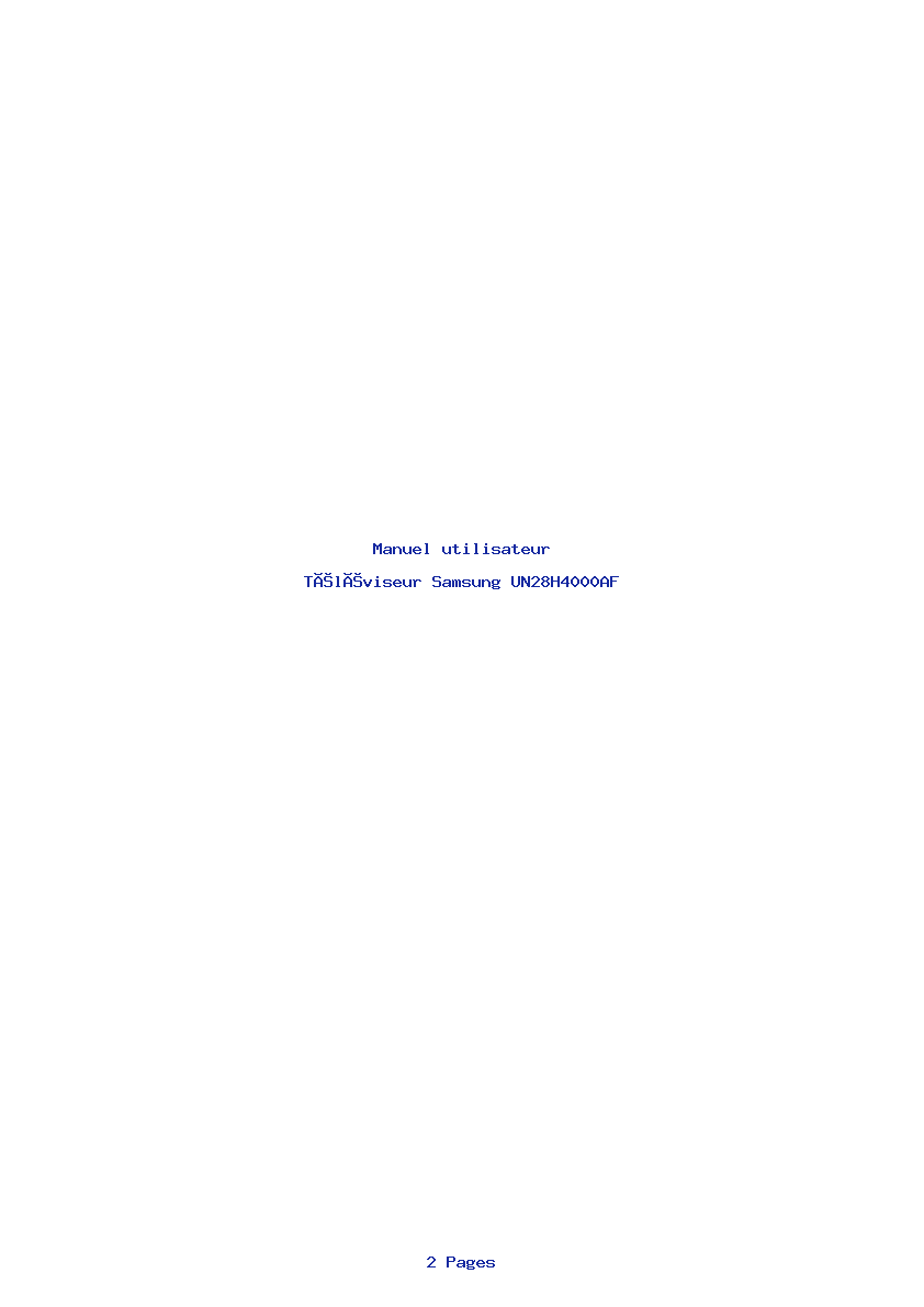 Image de la première page du manuel de l'appareil UN28H4000AF
