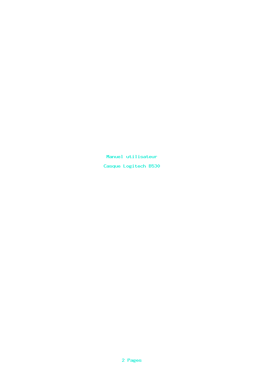 Page 1 de la notice Manuel utilisateur Logitech B530