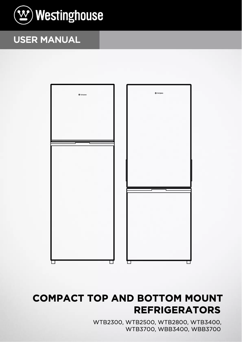 Page 1 de la notice Manuel utilisateur Westinghouse WBB3400