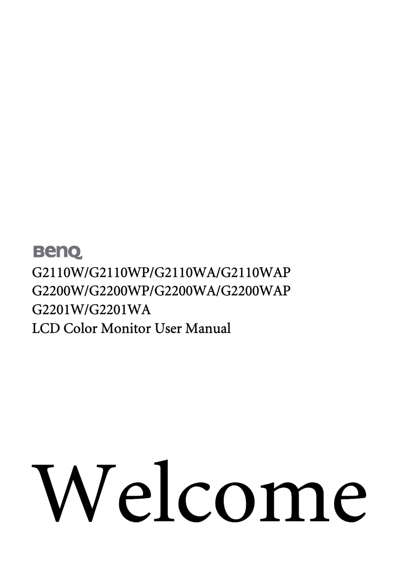 Página 1 del manual Manual de usuario BenQ G2400WT