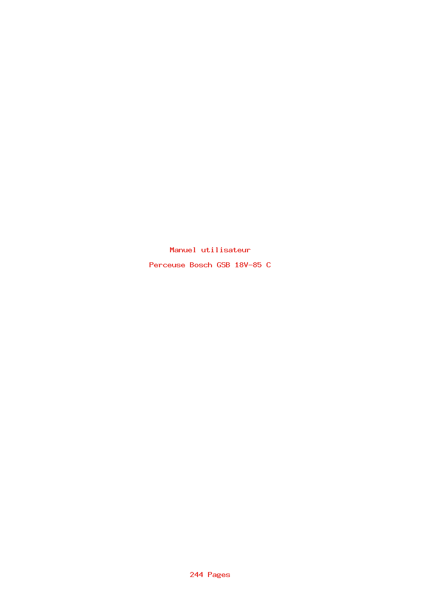 Page 1 de la notice Manuel utilisateur Bosch GSB 18V-85 C