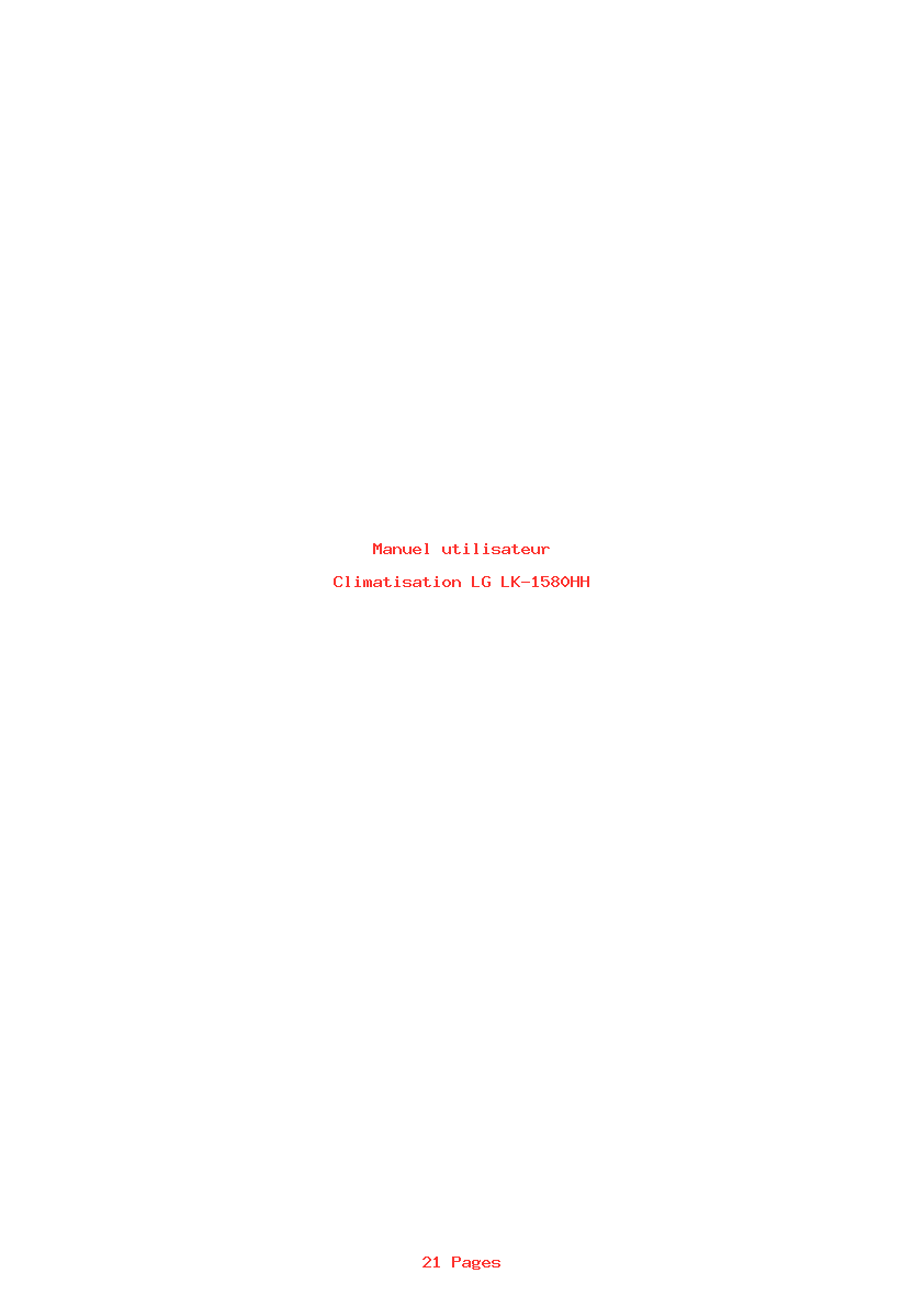 Page 1 de la notice Manuel utilisateur LG LK-1580HH