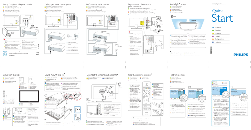 Page 1 of the manual Quick Start Guide Philips 42PFL7603S