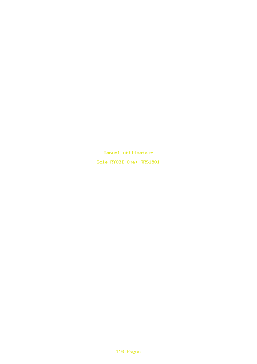 Page 1 de la notice Manuel utilisateur RYOBI One+ RRS1801