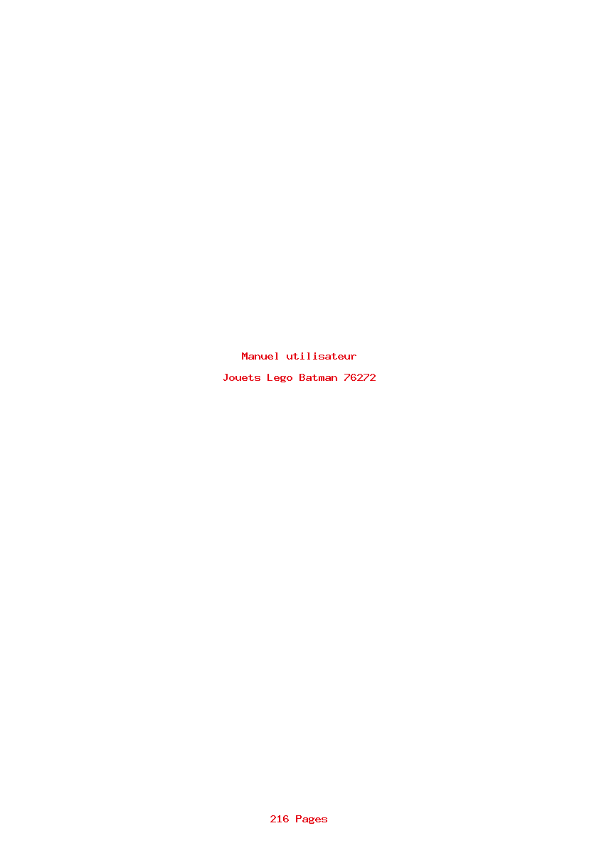 Page 1 de la notice Manuel utilisateur Lego Batman 76272