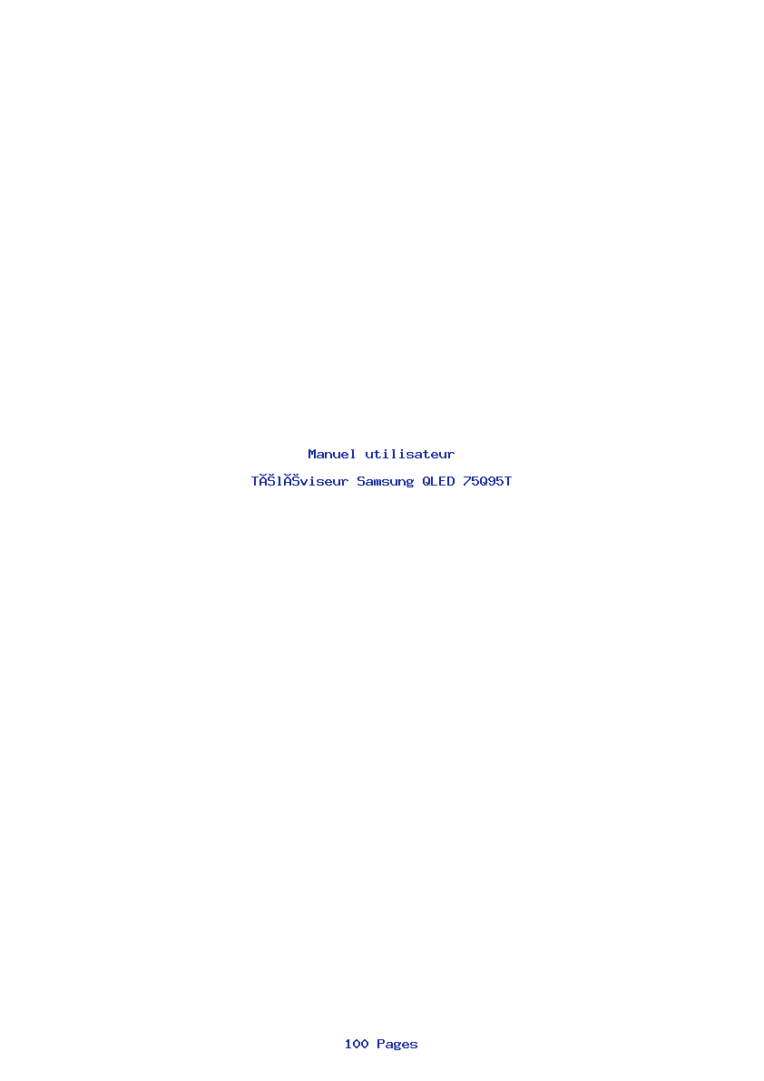 Page 1 de la notice Manuel utilisateur Samsung QLED 75Q95T