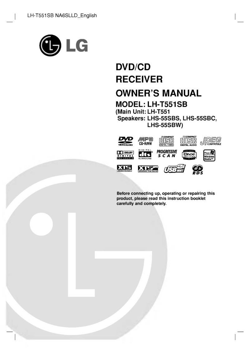 Page 1 de la notice Manuel utilisateur LG LH-T553SB