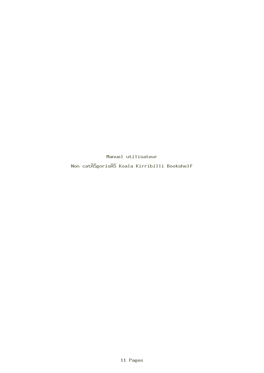 Page 1 de la notice Manuel utilisateur Koala Kirribilli Bookshelf