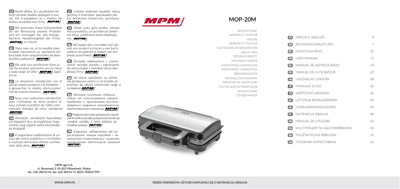Page 1 of the manual User Manual MPM MOP-20M