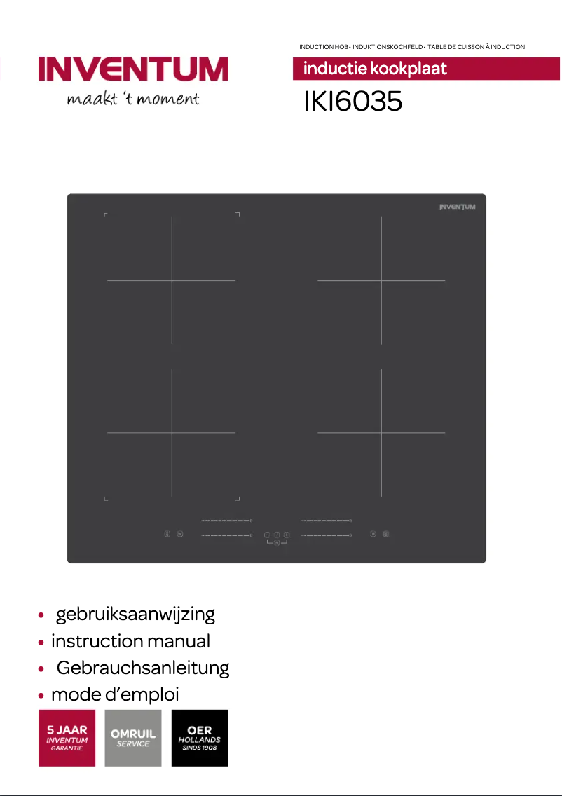 Page 1 de la notice Manuel utilisateur Inventum IKI6035
