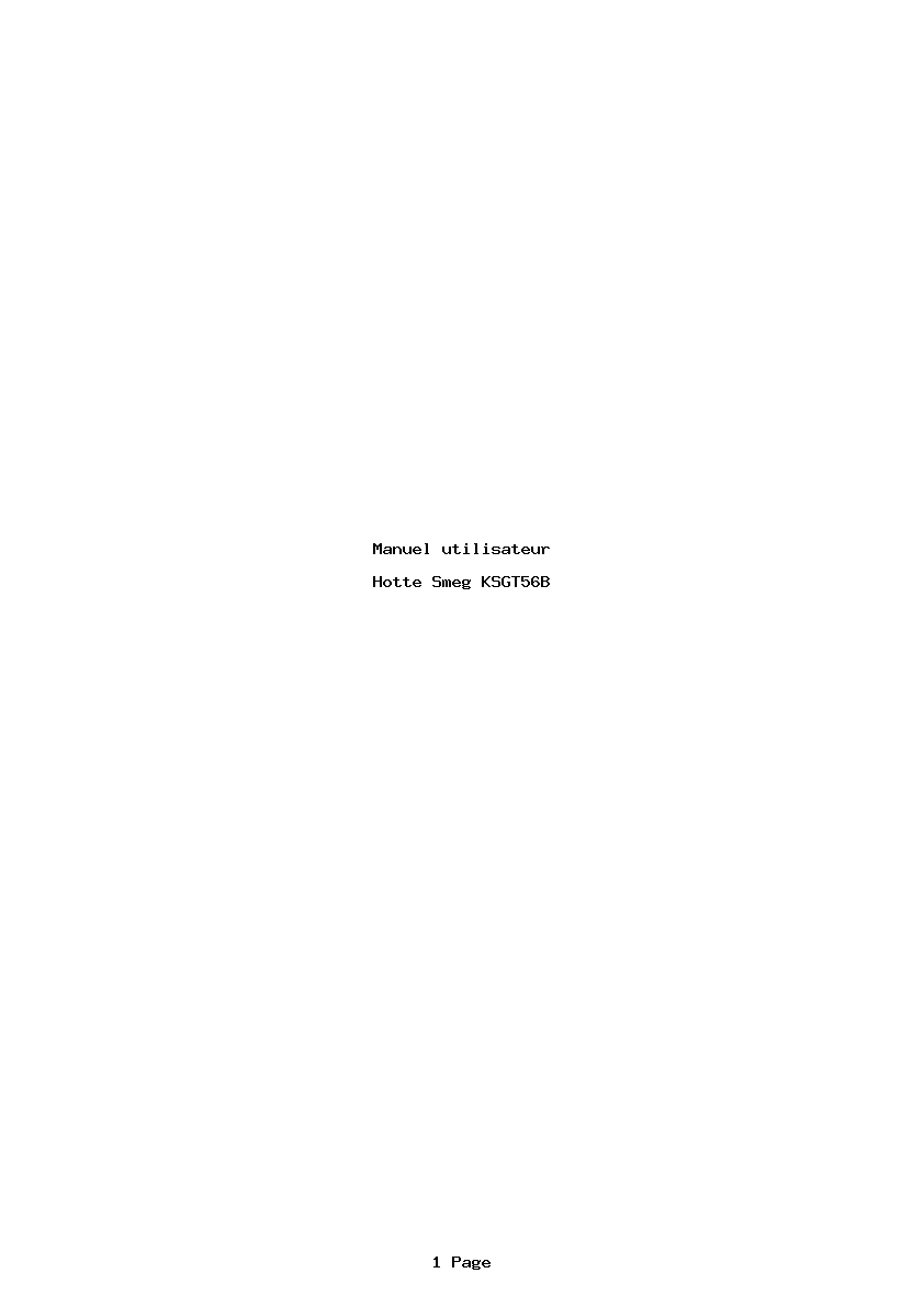 Page 1 de la notice Manuel utilisateur Smeg KSGT56B