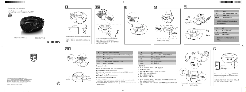 Página 1 del manual Guía de inicio rápido Philips Boom Box AZ329