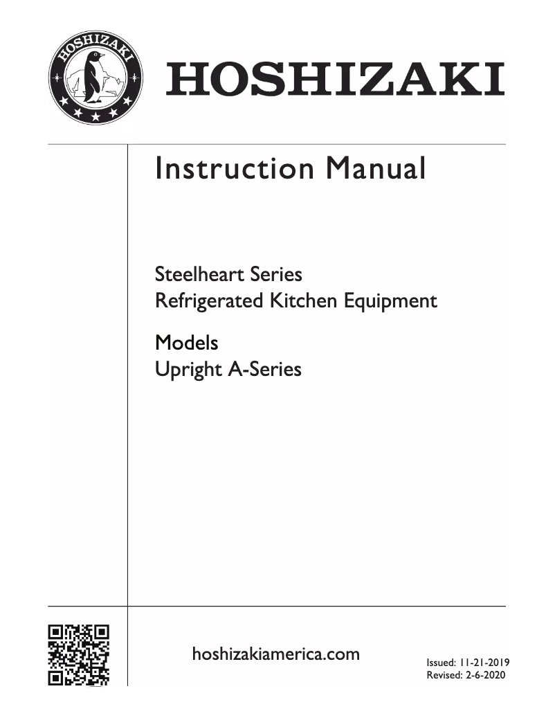 Page 1 de la notice Guide d'installation Hoshizaki Commercial CF2S-FS