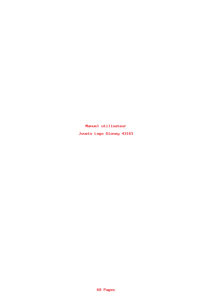 Page 1 de la notice Manuel utilisateur Lego Disney 43183