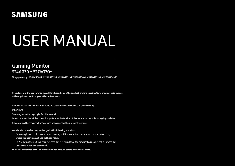 Página 1 del manual Manual de usuario Samsung S27AG304NW
