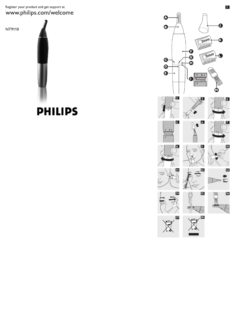 Page 1 de la notice Manuel utilisateur Philips Norelco Series 3000 NT9110