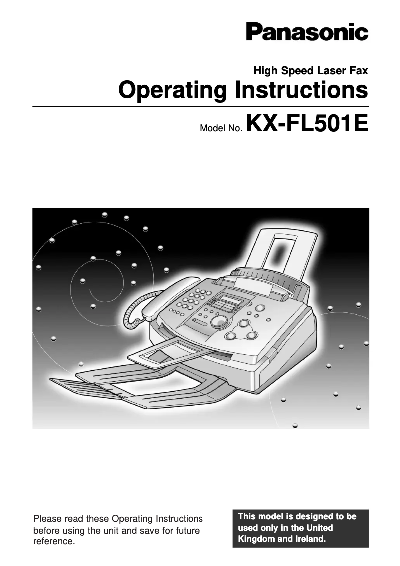 Page 1 de la notice Manuel utilisateur Panasonic KX-FL501E
