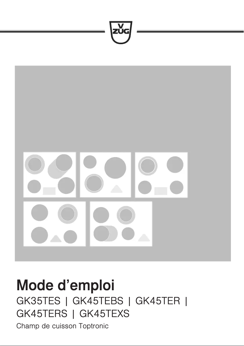 Page 1 de la notice Manuel utilisateur V-Zug GK45TEXSC