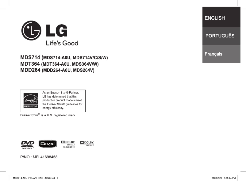 Page 1 of the manual User Manual LG MDS714