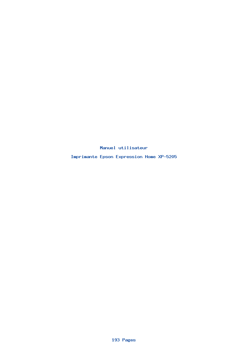 Page 1 de la notice Manuel utilisateur Epson Expression Home XP-5205