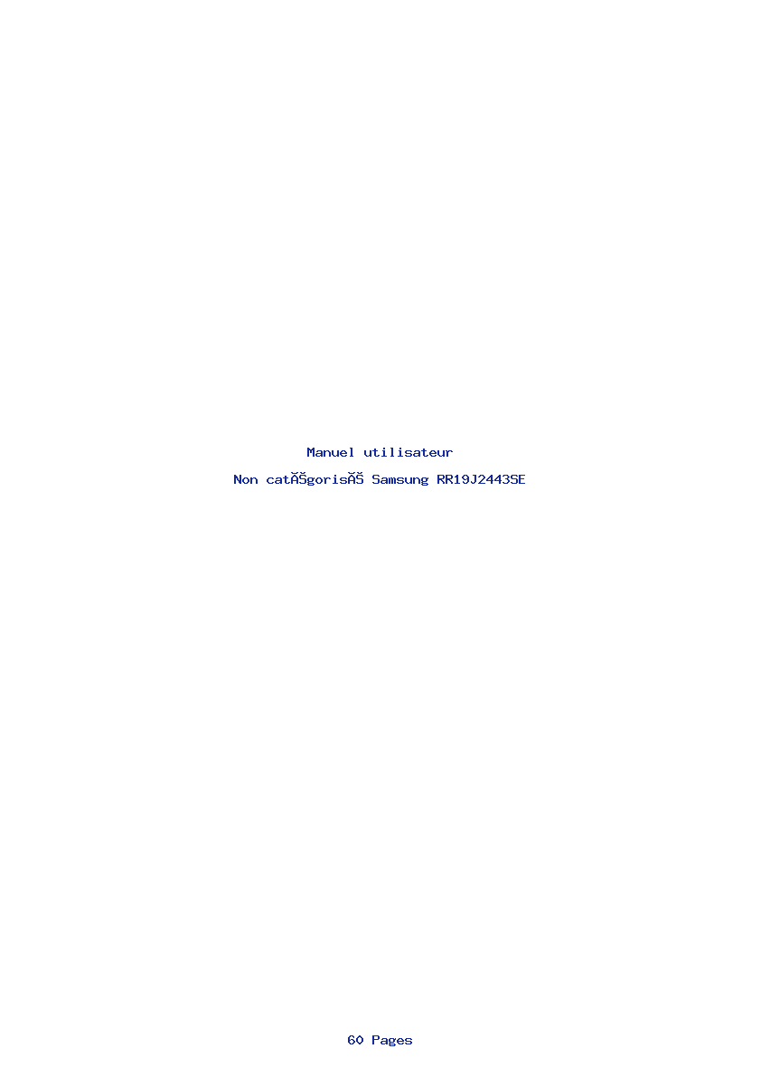 Page 1 de la notice Manuel utilisateur Samsung RR19J2443SE