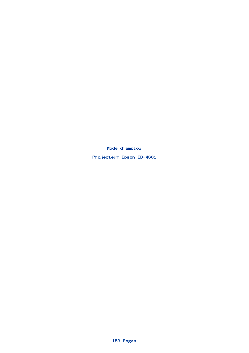 Page 1 de la notice Mode d'emploi Epson EB-460i