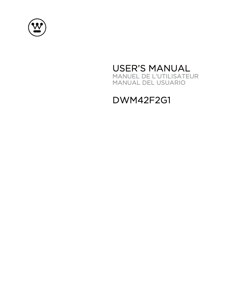 Page 1 de la notice Manuel utilisateur Westinghouse DWM42F2G1