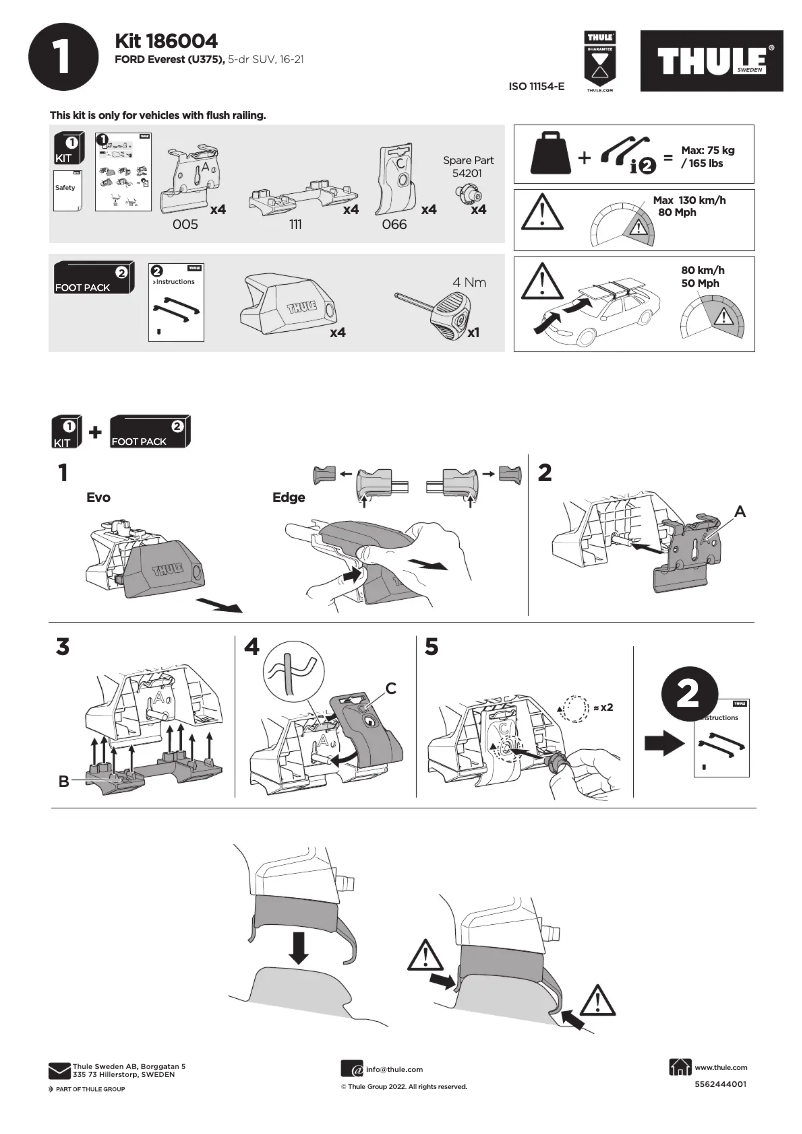 Page 1 of the manual User Manual Thule Kit 186004