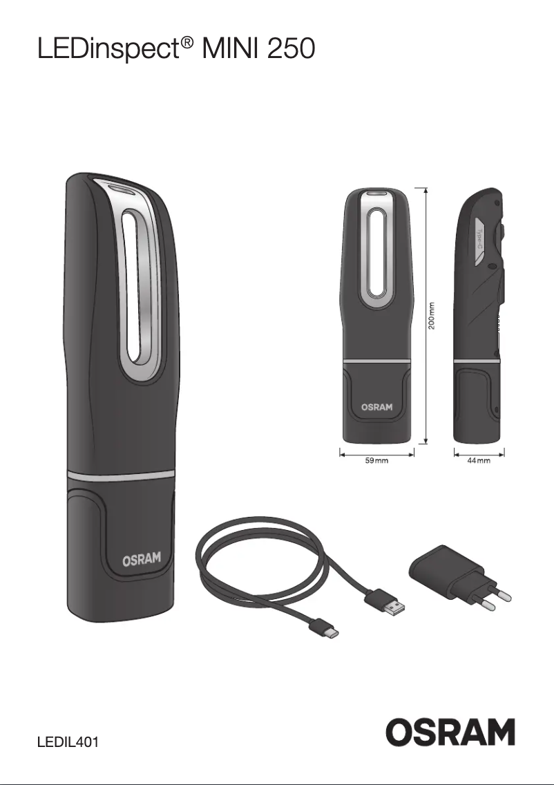 Page 1 de la notice Manuel utilisateur Osram LEDinspect MINI250