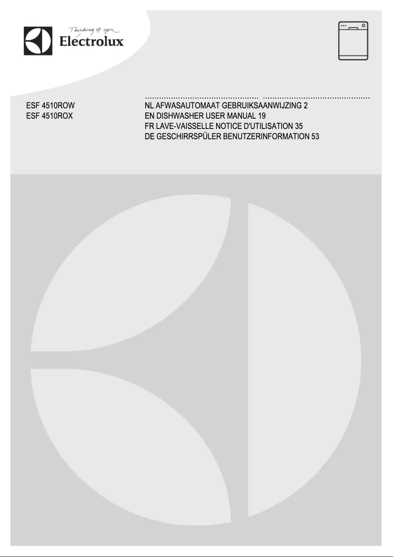 Page 1 de la notice Manuel utilisateur Electrolux ESF4510ROW