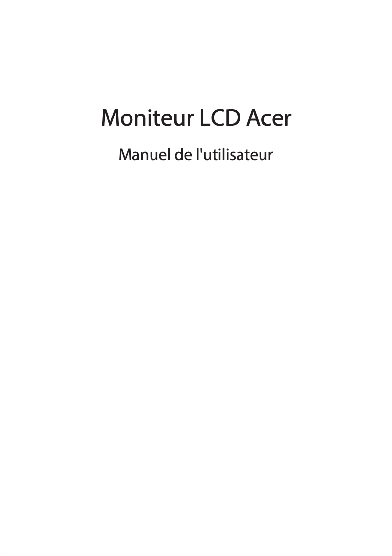 Page 1 de la notice Manuel utilisateur Acer EB192QB