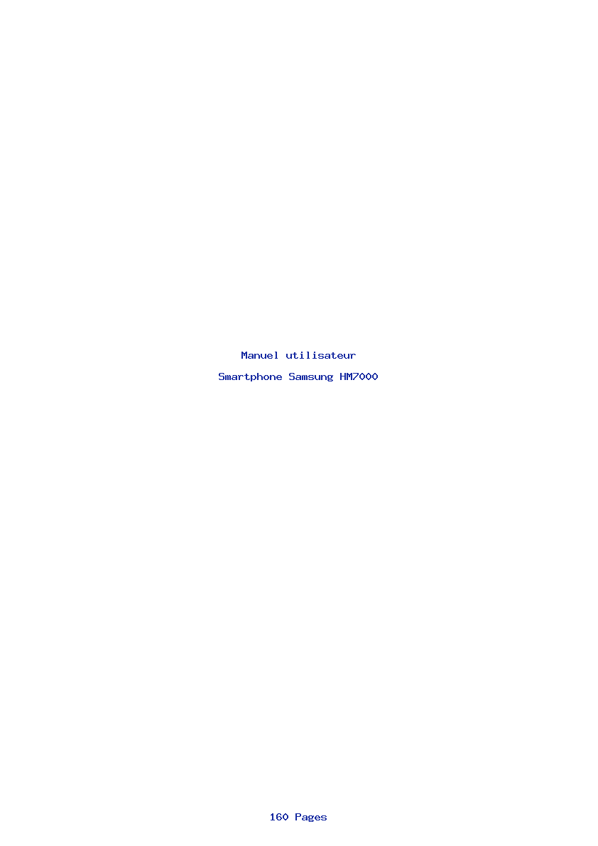Page 1 de la notice Manuel utilisateur Samsung HM7000