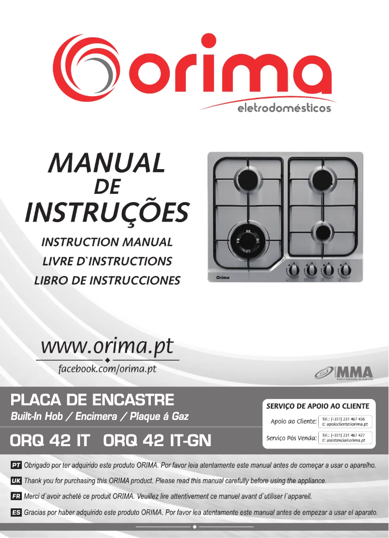 Page 1 de la notice Manuel utilisateur Orima ORQ 42 IT