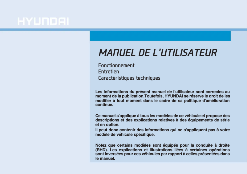 Página 1 del manual Manual de usuario Hyundai i30 (2019)