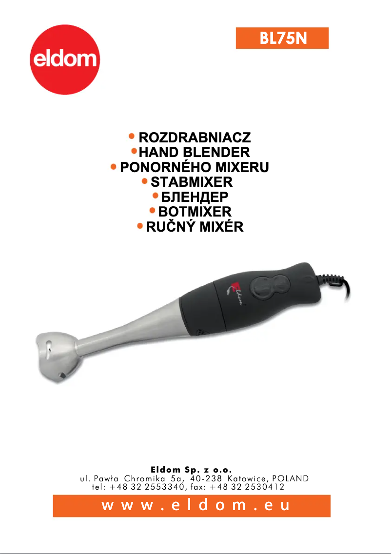 Página 1 del manual Manual de usuario Eldom Swirl BL75N