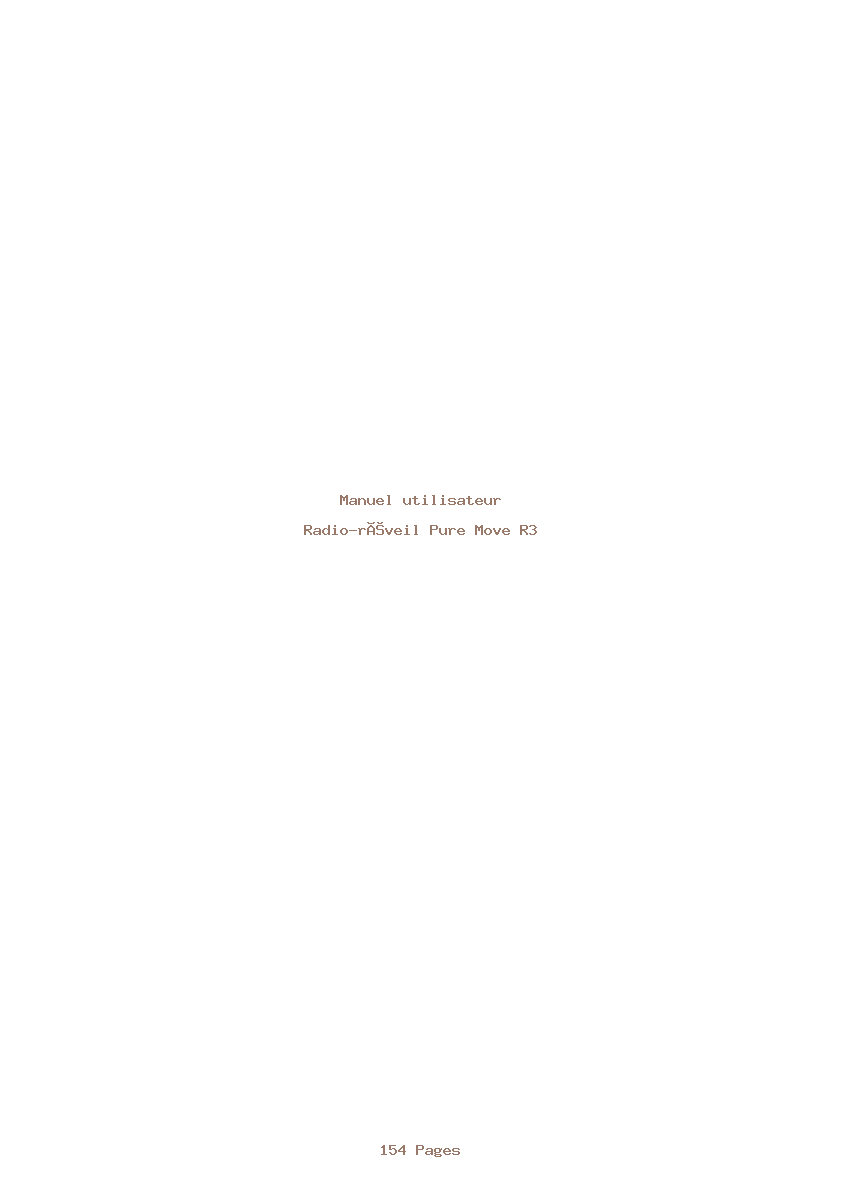 Page 1 de la notice Manuel utilisateur Pure Move R3