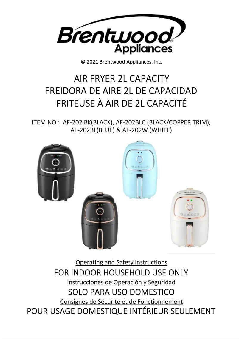 Page 1 de la notice Manuel utilisateur Brentwood AF-202W