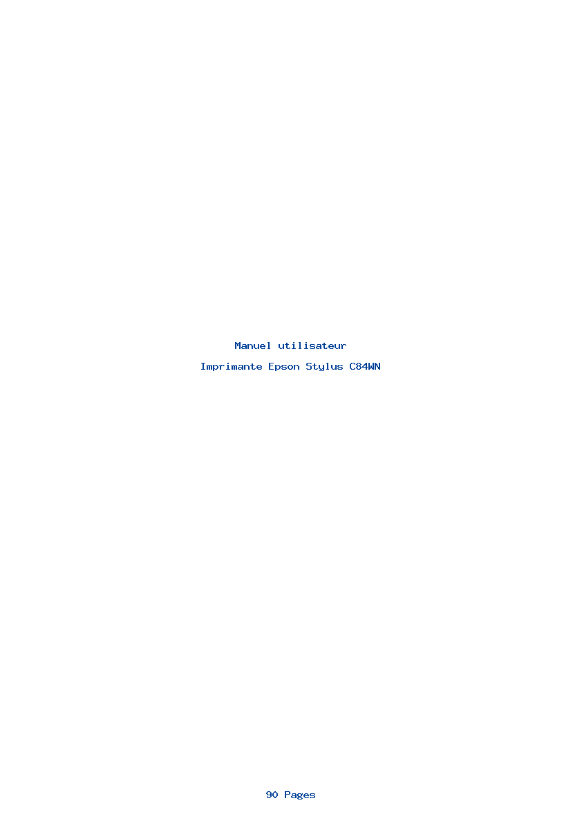 Page 1 de la notice Manuel utilisateur Epson Stylus C84WN