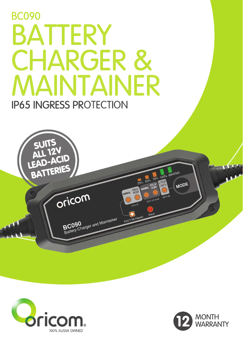 Page 1 de la notice Manuel utilisateur Oricom BC090